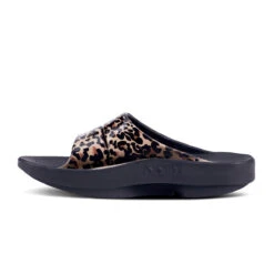 'OOFOS' Women's OOahh Slide Limited Edition - Black / Leopard -Shoes Haven Sales 1103BLKLEOPRD 4 1024x1024@2x