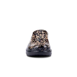 'OOFOS' Women's OOcloog Luxe Pixel Clog - Black / Black Leopard -Shoes Haven Sales 1203BLKLEOPRD shot3 1024x1024@2x