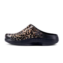 'OOFOS' Women's OOcloog Luxe Pixel Clog - Black / Black Leopard -Shoes Haven Sales 1203BLKLEOPRD shot4 1024x1024@2x