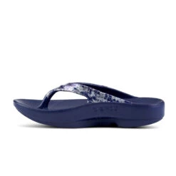 'OOFOS' Women's OOlala Thong Limited Edition - Navy / Silver Snake -Shoes Haven Sales 1403NVYSILSNK shot4 1024x1024@2x