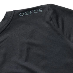 OOfos Women's COOl Down V Neck - Dark Gray Heather -Shoes Haven Sales 8100DKGRYHEA Shot04