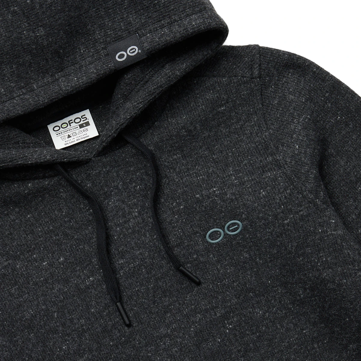 OOfos Women's OOmy Knit Hoodie - Dark Charcoal Gray Heather 7 OOfos Women's OOmy Knit Hoodie - Dark Charcoal Gray Heather - Image 5