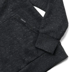 OOfos Men's OOmy Knit Hoodie - Dark Charcoal Gray Heather -Shoes Haven Sales 9300DKGYCHAR Shot04