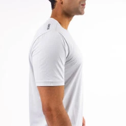 OOfos Men's COOl Down T Shirt - Light Gray Heather -Shoes Haven Sales Mens White2