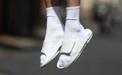 OOfos Men's OOahh Sport Flex Sandal - White -Shoes Haven Sales Mens WhiteSportFlex