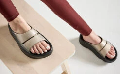 OOfos Women's OOmega OOahh Luxe Sandal - Latte -Shoes Haven Sales MicrosoftTeams image 260