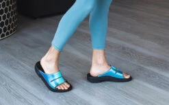 OOfos Women's OOahh Luxe Slide Sandal - Atlantis -Shoes Haven Sales OOahh Atlantis 1