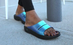 OOfos Women's OOahh Luxe Slide Sandal - Atlantis -Shoes Haven Sales OOahh Atlantis 3