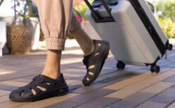 OOfos Women's OOcandoo Sandal - Black -Shoes Haven Sales OOcandoo Womens Black1