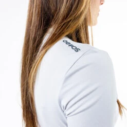 OOfos Women's COOl Down T Shirt - Light Gray Heather -Shoes Haven Sales Womens WhiteT